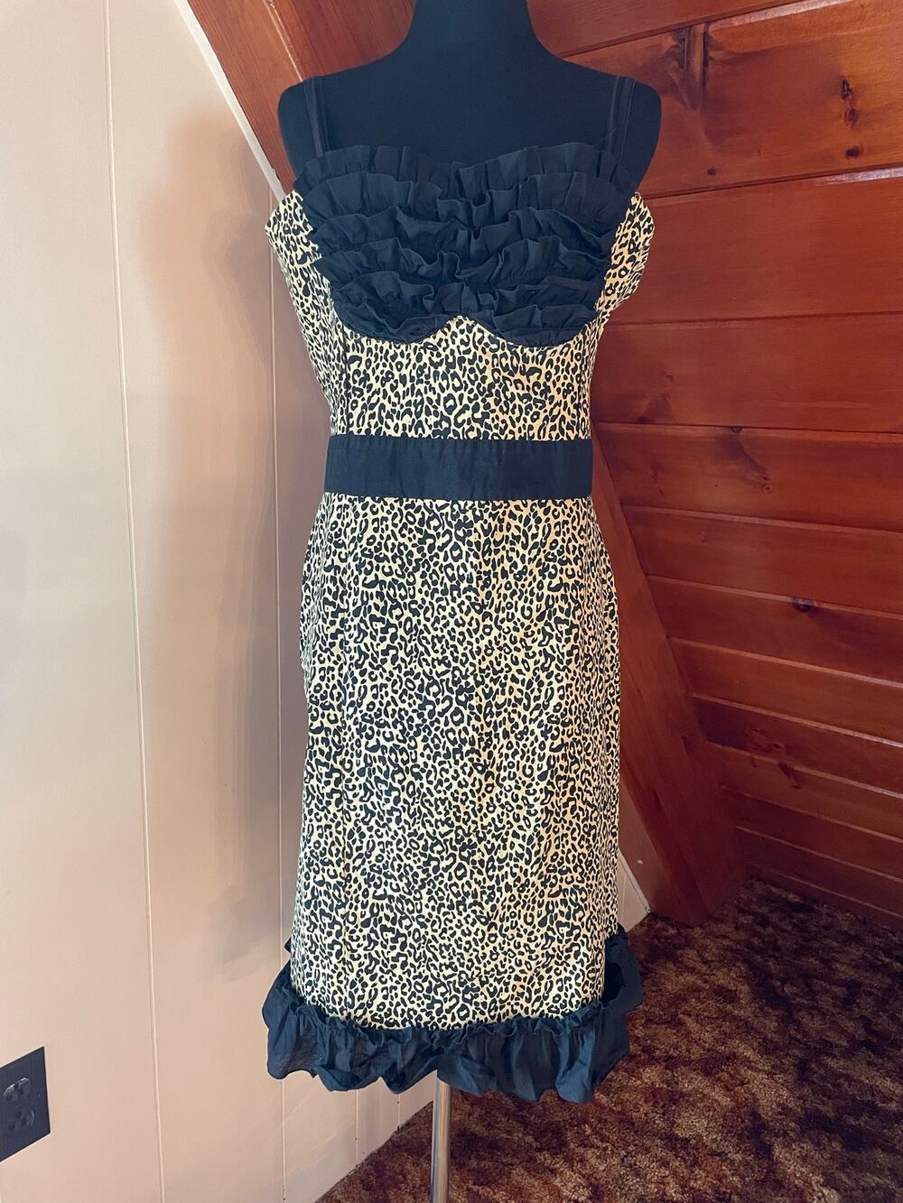Too Fast Cha Cha Leopard Print Cirque-Coture Retro-Punk Rockabilly Dress sz XL
